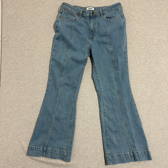 Wrangler Denim - Wrangler Retro High Rise Trouser Flare Jeans Womens 30x30 Medium Wash Blue Denim